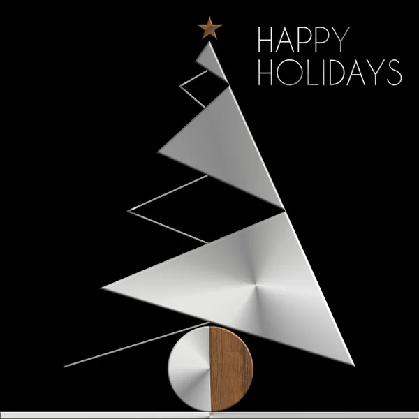 Noel ağacı Happy Holidays çelik ve ahşap