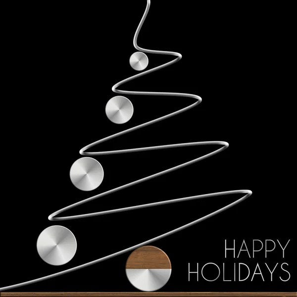 Noel ağacı Happy Holidays çelik ve ahşap