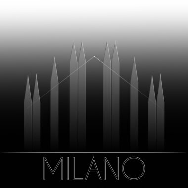 Duomo di Milano geçiş arka plan ile stilize