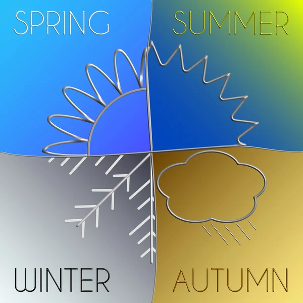 The seasons in metal with gradation background — Stock Photo, Image
