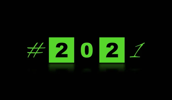 Hashtag 2021 Con Fondo Colorido — Foto de Stock