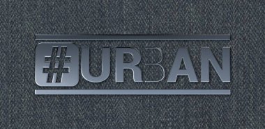 Renkli arka plana sahip şehir hashtag 'i