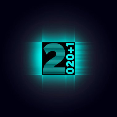 Yıl 2020 + 1 Renkli arkaplan