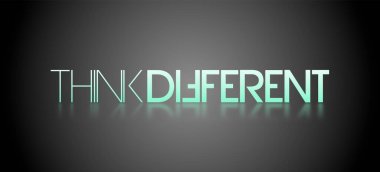 Renkli arka planda farklı düşün.