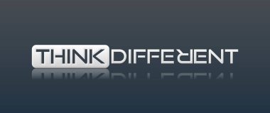 Renkli arka planda farklı düşün.