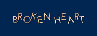 Broken heart with colorful background