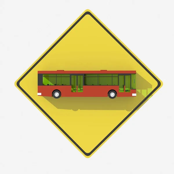 Road sign usa indicating bus — Stock Photo, Image