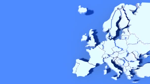 Animation Europa Karte 3d — Stockvideo