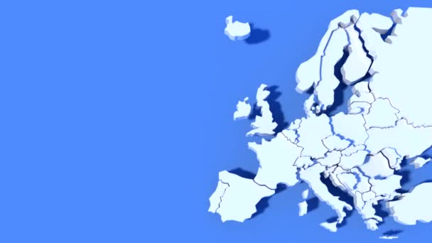 Animatie Europe kaart 3d — Stockvideo