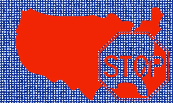 USA map with indication STOP — Stock Photo, Image