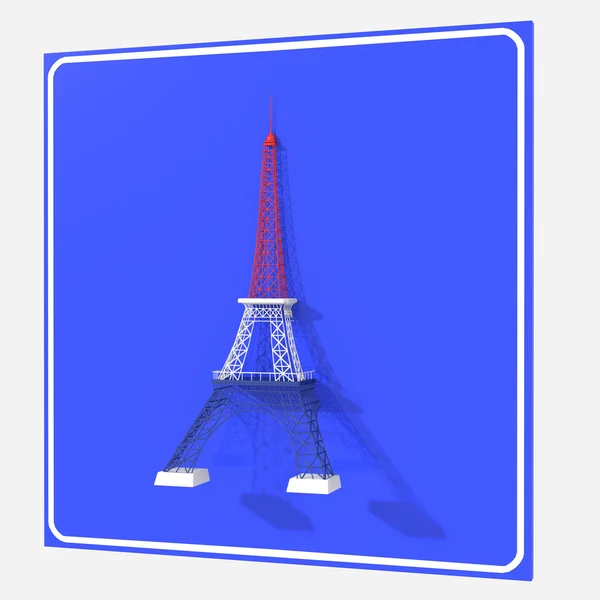 Straßenschild mit Hinweis auf den Eiffelturm — Stockfoto