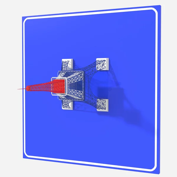 Sinal de estrada indicando a torre Eiffel — Fotografia de Stock