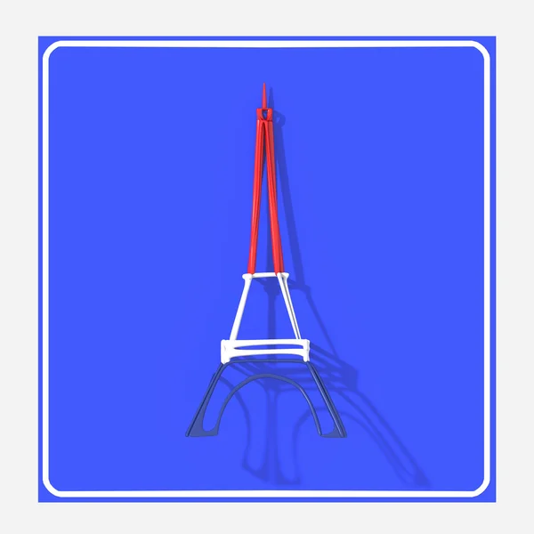 Sinal de estrada indicando a torre Eiffel — Fotografia de Stock