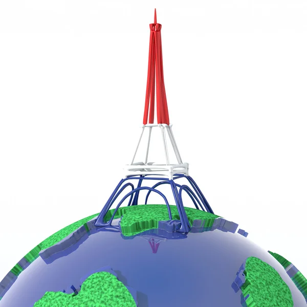 Eiffel Tower 3D planet — Stock Photo, Image