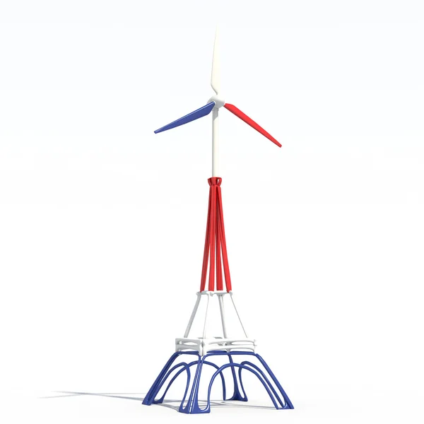 Wieża Eiffla 3d z wiatrem — Zdjęcie stockowe