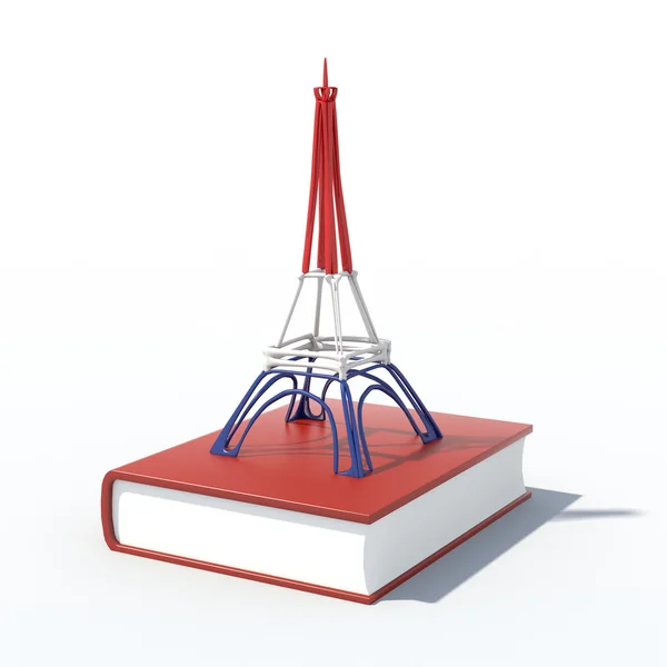 Torre Eiffel 3D con libros — Foto de Stock