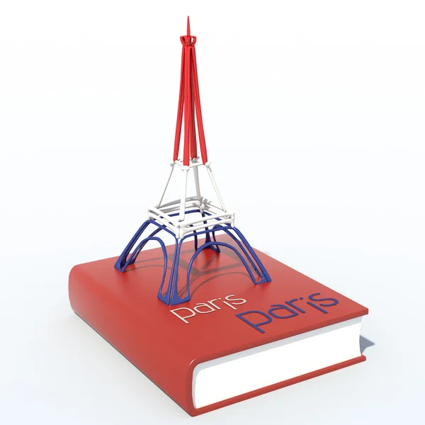 Wieża Eiffla 3d z książek — Zdjęcie stockowe