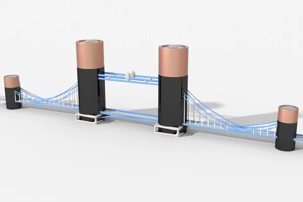 3D Tower Bridge London with AA batteries — Stock Photo, Image