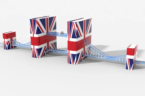 3D tower Bridge London met boeken — Stockfoto