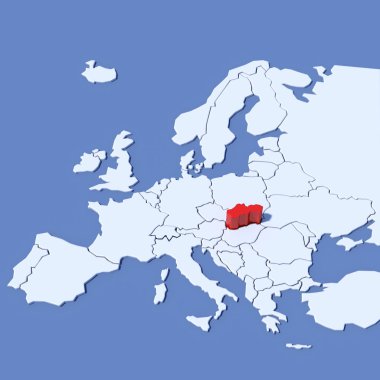 3D harita Avrupa gösterge Slovenya ile