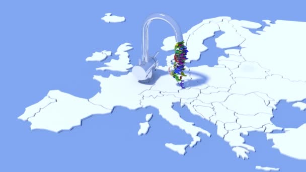 ユーロ欧州中央銀行からの供給の概念 — ストック動画