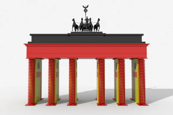 Brandenburger Tor 3D-ontwerp met kleuren Duitsland — Stockfoto