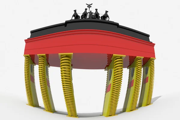 Brandenburger tor 3D design mit farben deutschland — Stockfoto