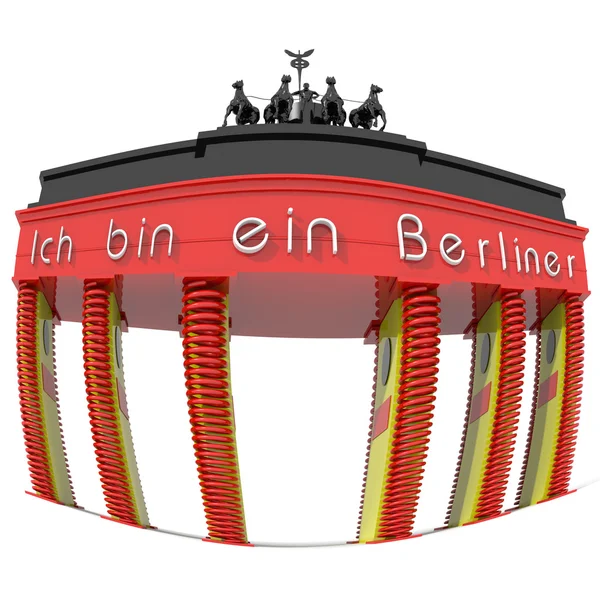 3D дизайн Бранденбургских ворот с цветами Германия — стоковое фото