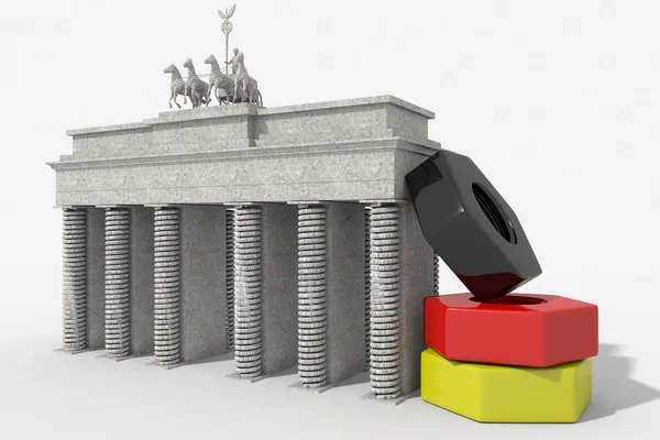 Brandenburg Gate 3D design com cores Alemanha — Fotografia de Stock