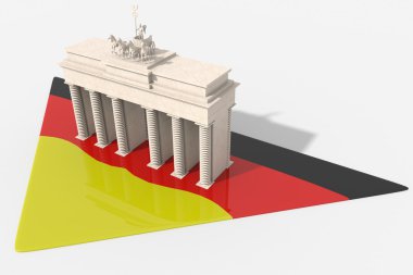 Brandenburg Kapısı renkleri Almanya ile 3 boyutlu tasarım