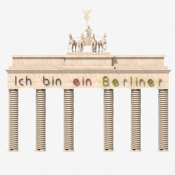 3D дизайн Бранденбургских ворот с цветами Германия — стоковое фото