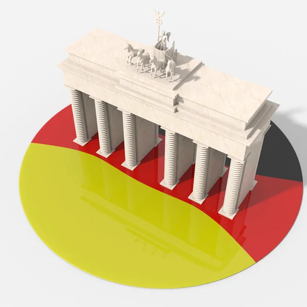 Brandenburg Gate 3D design with colors Germany — Stock Photo, Image