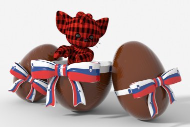 Paskalya yortusu yumurta çikolata Slovenya renkler ve peluche ile