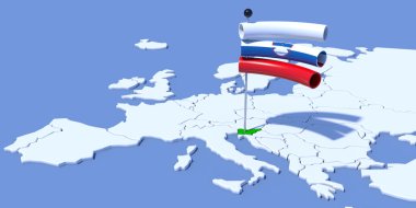 Europe bayrak Slovenya ile 3d harita