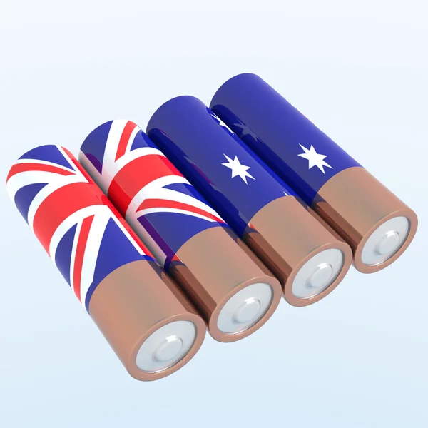 3D-objecten met kleuren markeren Australië — Stockfoto