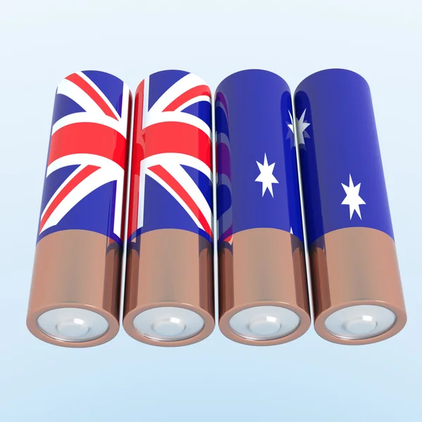 3D-objecten met kleuren markeren Australië — Stockfoto