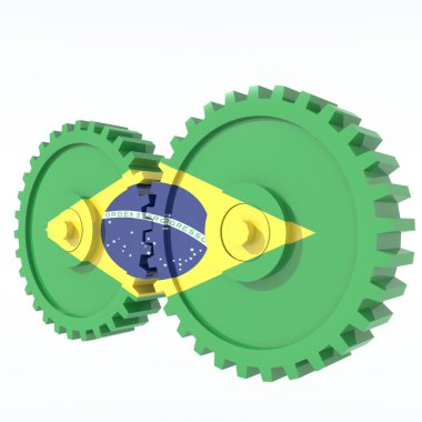 3D nesneler renklerle Brezilya bayrağı