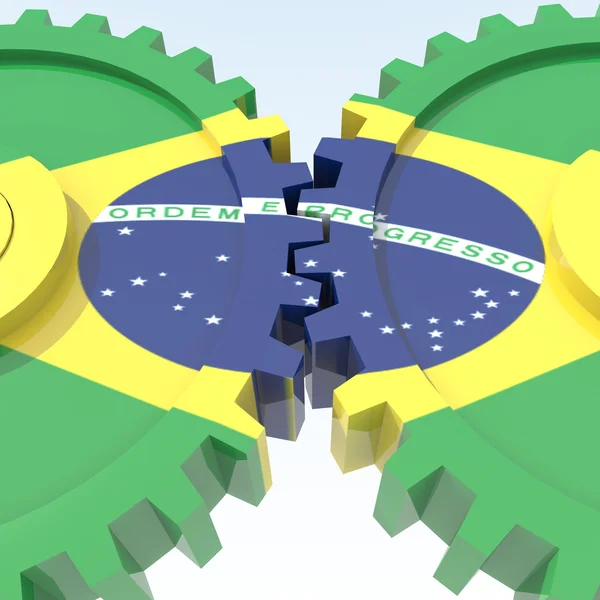 Objetos 3D con bandera de colores Brasil — Foto de Stock