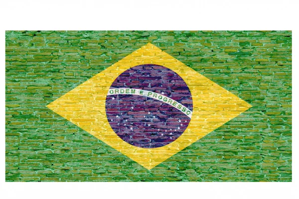 Objetos 3D com cores bandeira Brasil — Fotografia de Stock