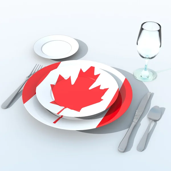 Oggetti 3D con bandiera colori Canada — Foto Stock