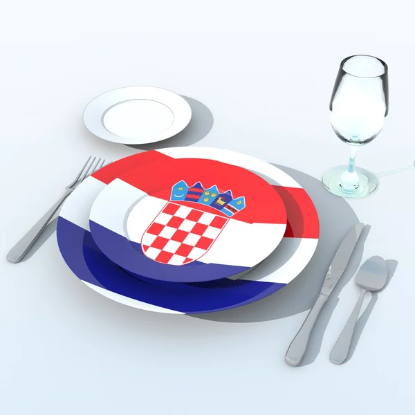 Oggetti 3D con bandiera cromatica Croazia — Foto Stock
