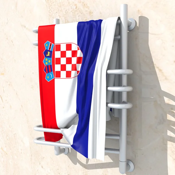 3D-objekte mit farben flagge kroatien — Stockfoto