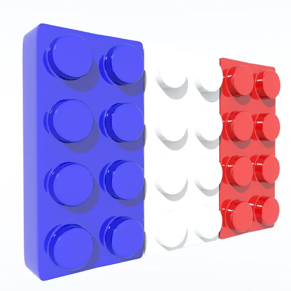 3D-objecten met kleuren markeren Frankrijk — Stockfoto