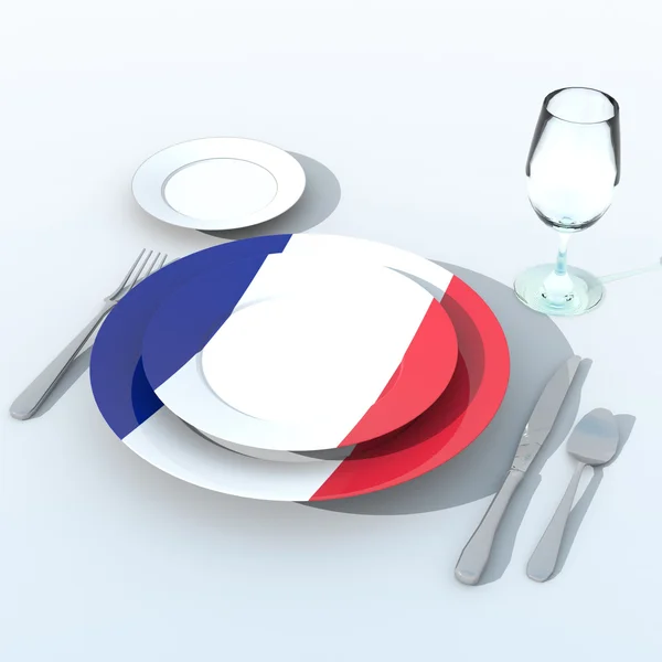 3D-objekter med fransk flagg – stockfoto