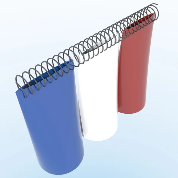 3D objects with France flag colors — Stock Photo, Image