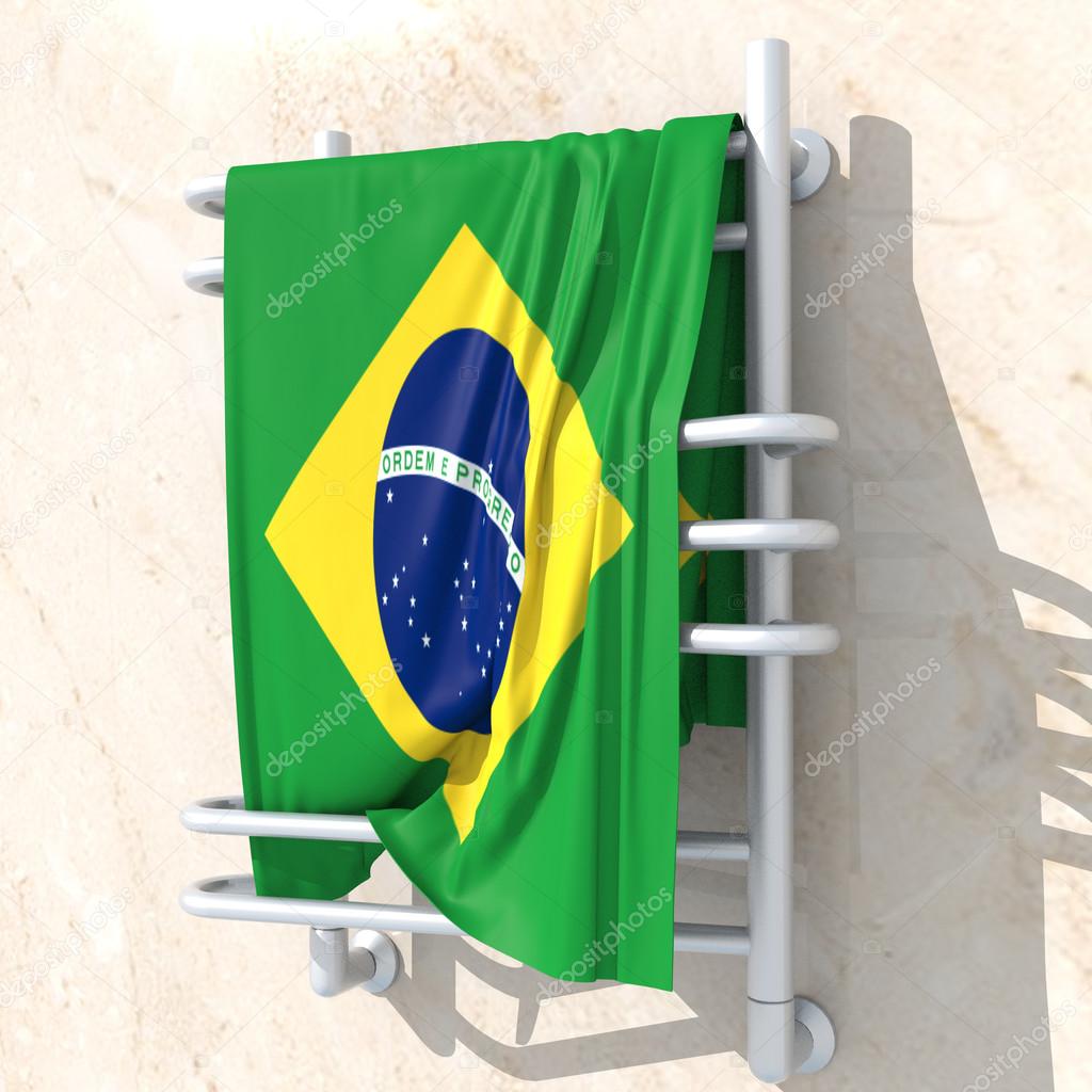 3D objects with colors flag Brazil