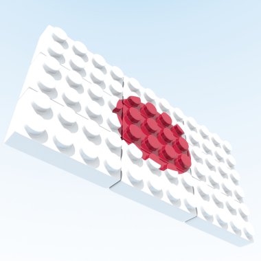 3D nesneler renklerle Japonya bayrak