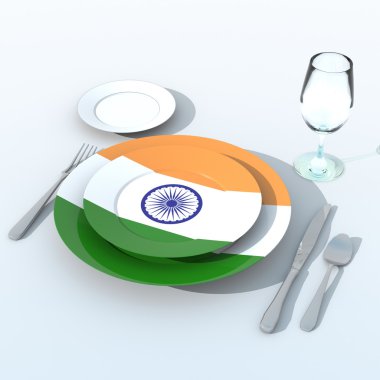 3D nesneler renklerle Hindistan bayrağı