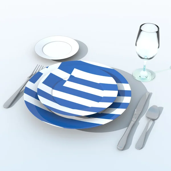 Objets 3D avec drapeau couleurs Grèce — Photo