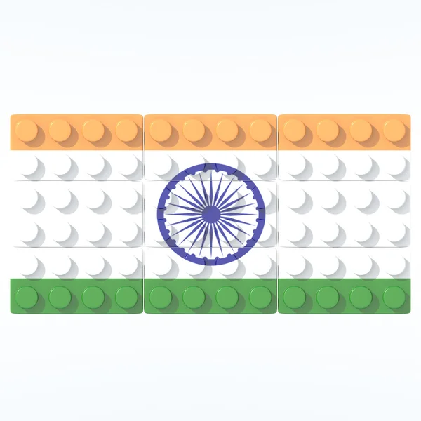 3D-objekt med färger flagga Indien — Stockfoto